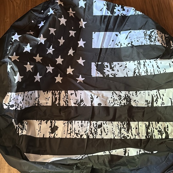 Jeep spare tire cover Black flag patriot flag Rugged - Picture 1 of 5